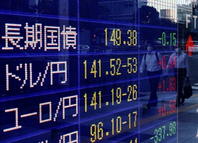 Japanese government bond yields go up and stocks go down