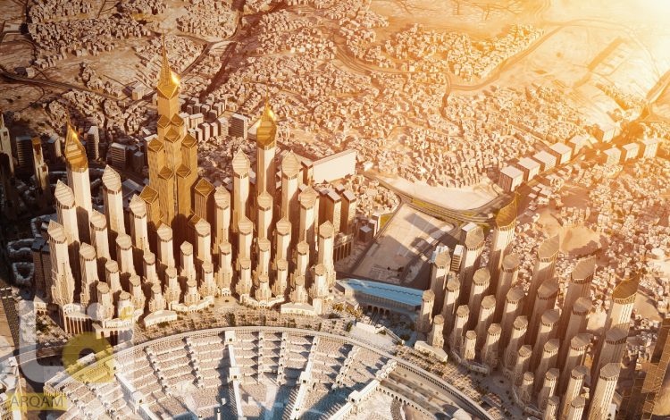 المخطط الرئيسي لمشروع بوابة الملك سلمان الذي تطوّره شركة رؤى الحرم المكي (الصورة لأغراض توضيحية فقط)